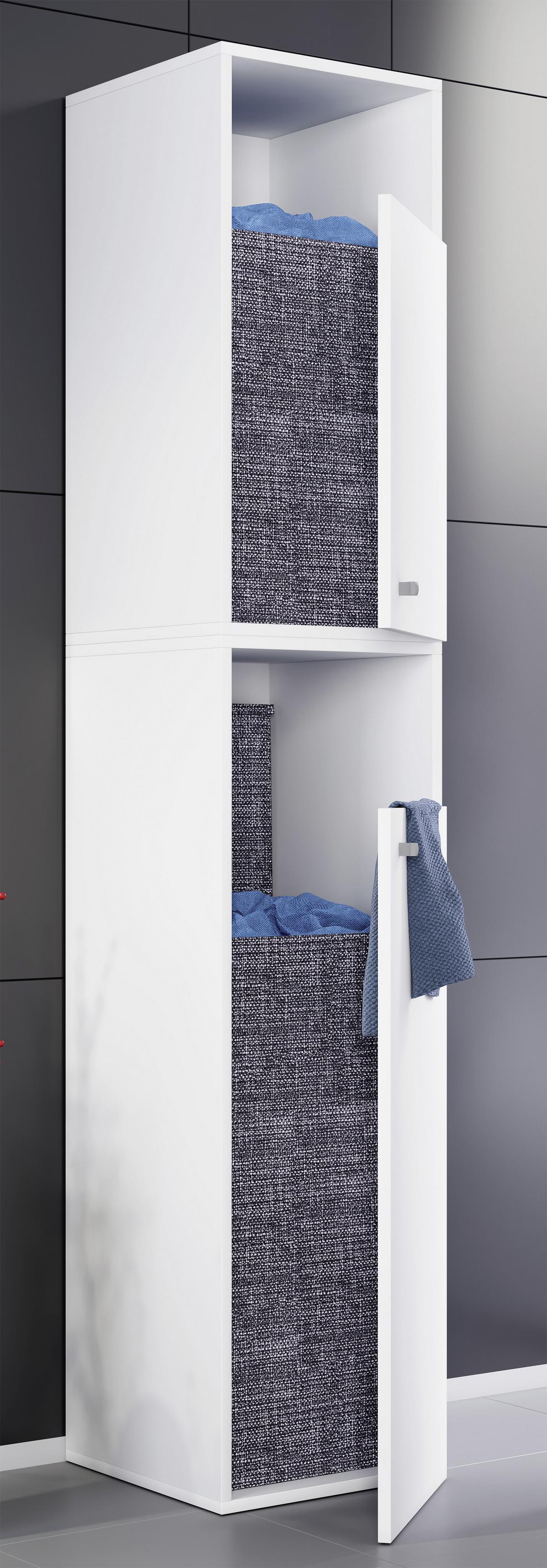 Hochschrank Stehend Klidas Xxl 40 Cm, Weiß - Schwarz/Weiß, MODERN, Holzwerkstoff (40/184/39cm) - MID.YOU