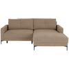 Ecksofa Bergamo - Hellbraun/Schwarz, MODERN, Textil (238/162cm) - Ondega