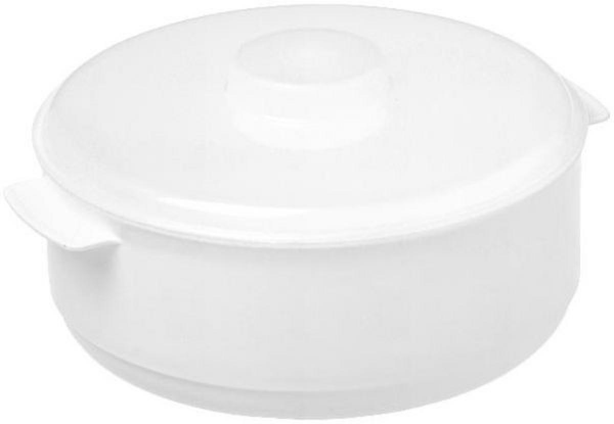 Mikrowellenschüssel mit Deckel Ricco D/H: 20/10,4 cm - Rot/Weiß, KONVENTIONELL, Kunststoff (20/10,4cm)