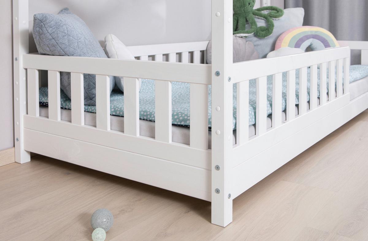 Hausbett Lou Bettschublade Weiß B: 140 cm - Weiß/Naturfarben, MODERN, Holz (140/200cm) - MID.YOU