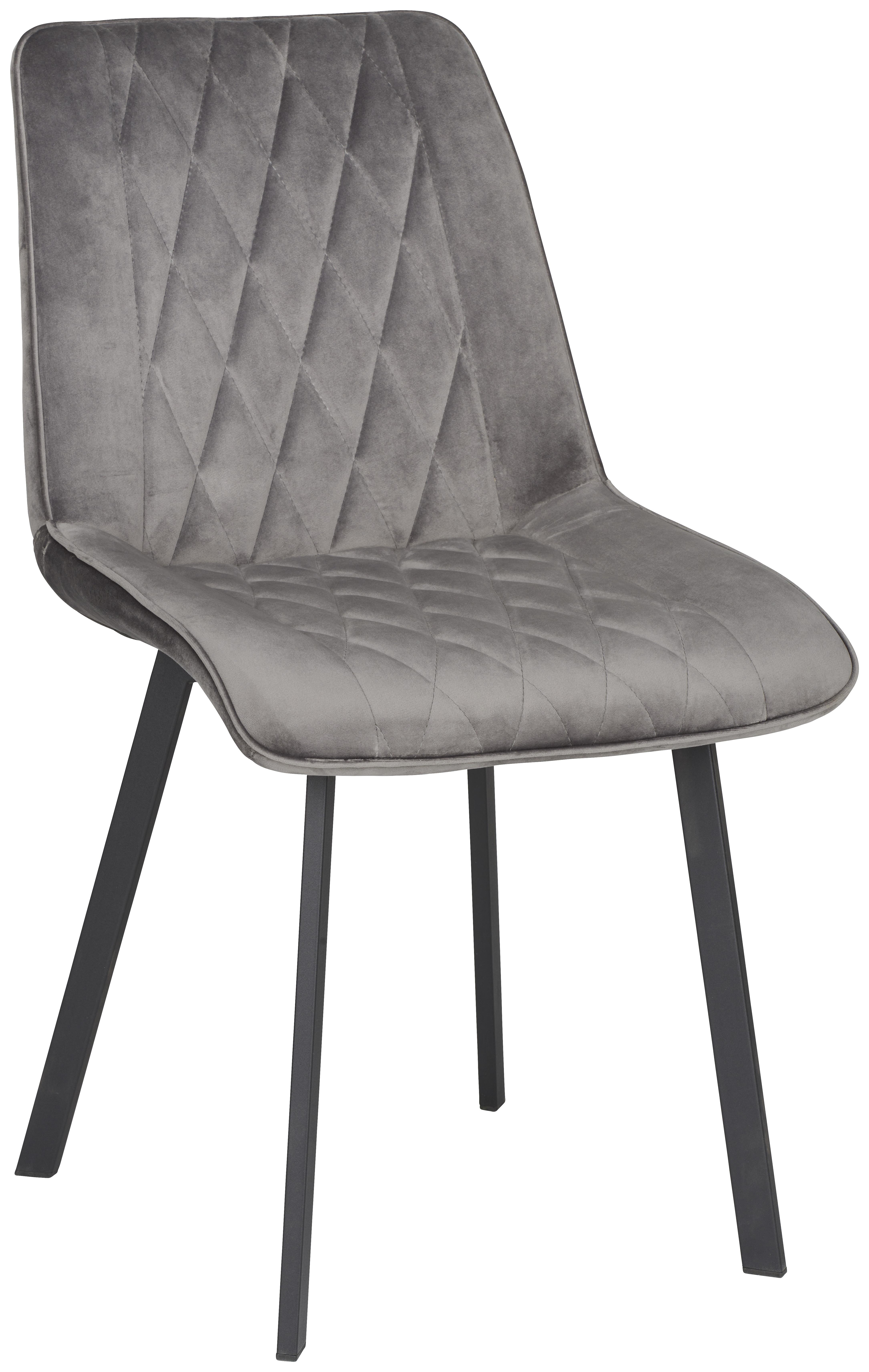 Čtyřnohá Židle Bella - šedá/černá, Konvenční, kov/dřevo (51/87/62cm)