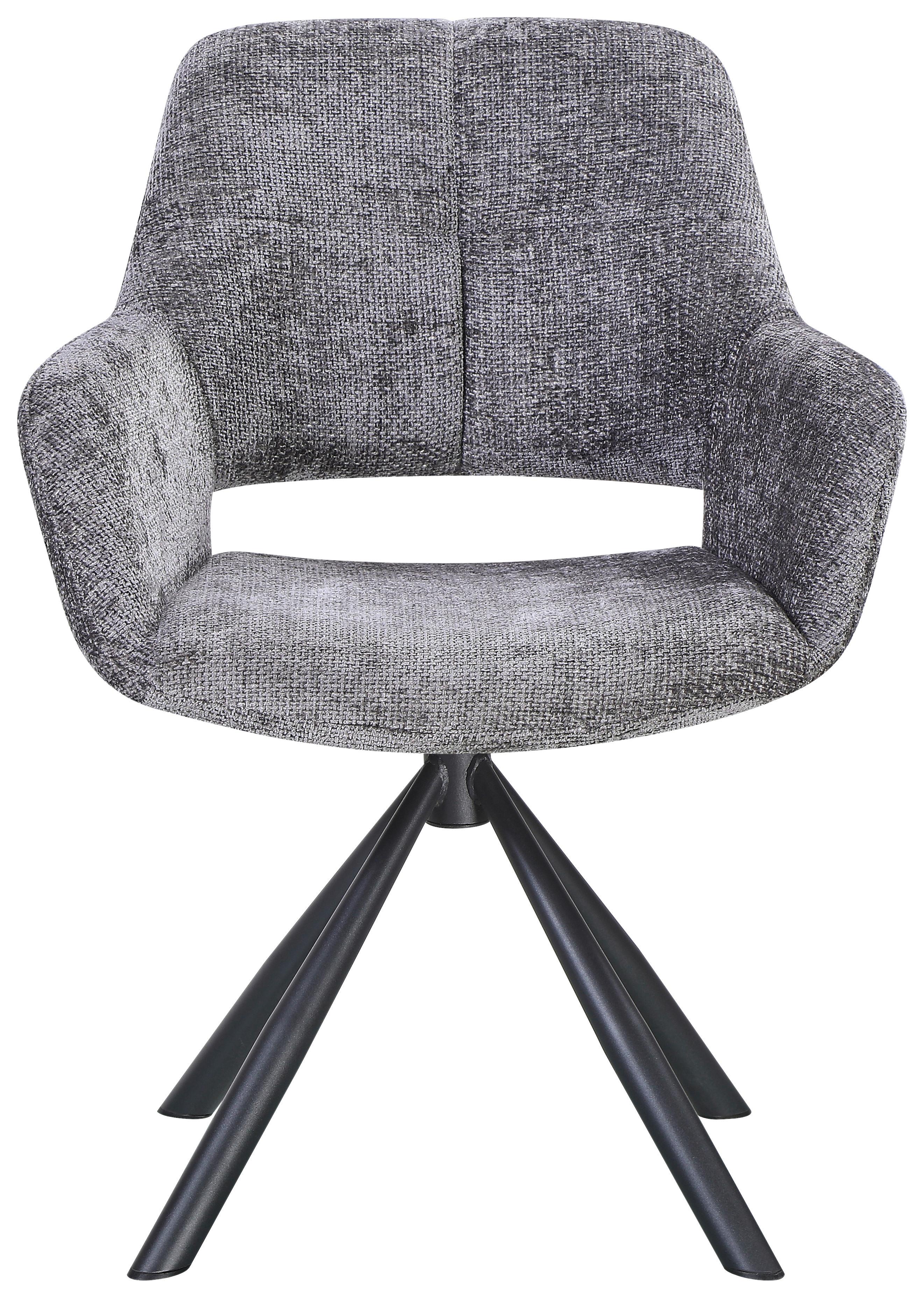 Stolička s podrúčkami Bello sivá/čierna - čierna/sivá, Modern, kov/textil (66/85/66cm) - Mömax