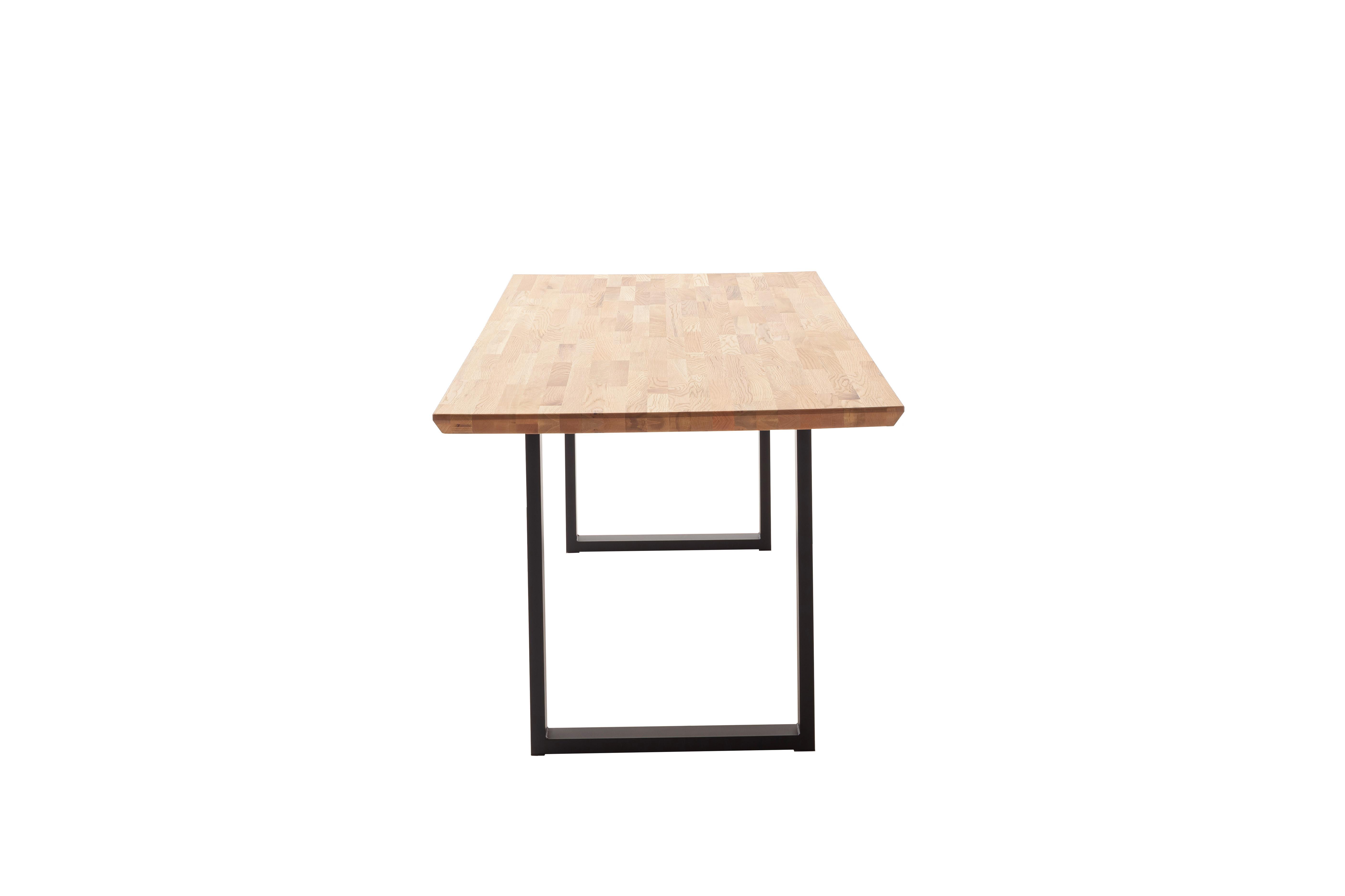 Esstisch Zeballos 140x76 Kufentisch - Eichefarben/Schwarz, ROMANTIK / LANDHAUS, Holz/Metall (140/76/75cm)
