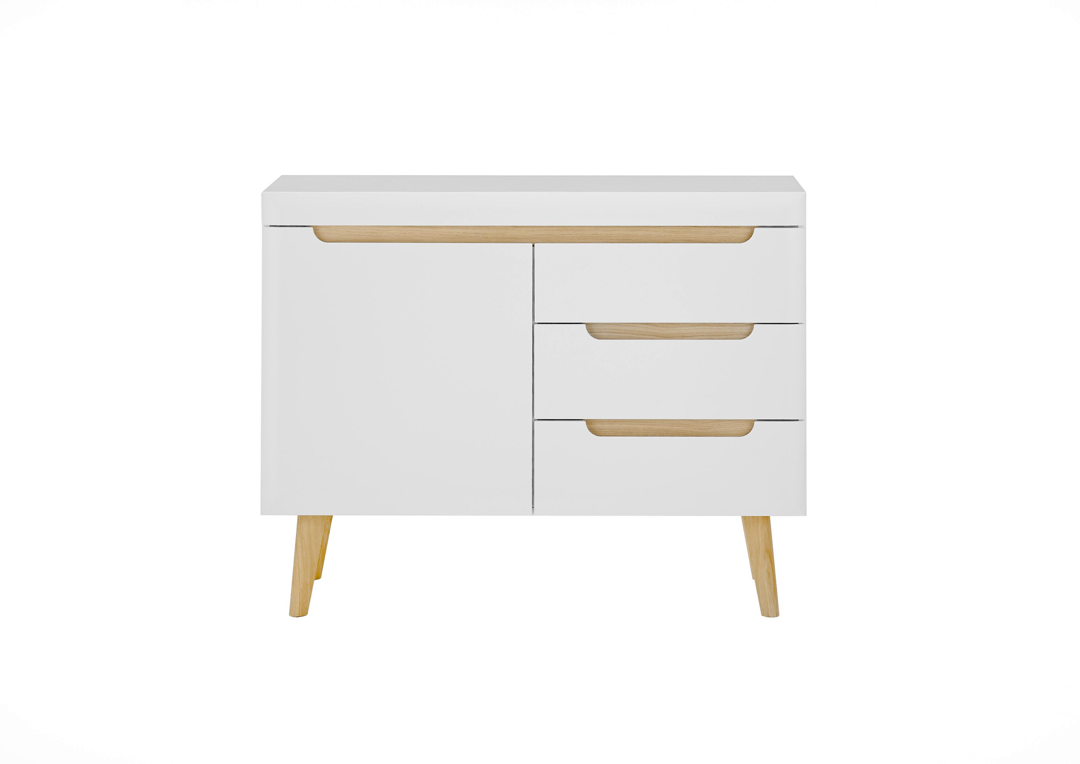 Sideboard Svante Torge Weiß/Eichefarben B: 107 cm - Eichefarben/Weiß, Design, Holzwerkstoff (107/83/40cm) - MID.YOU