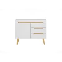 Sideboard Svante Torge Weiß/Eichefarben B: 107 cm - Eichefarben/Weiß, Design, Holzwerkstoff (107/83/40cm) - MID.YOU