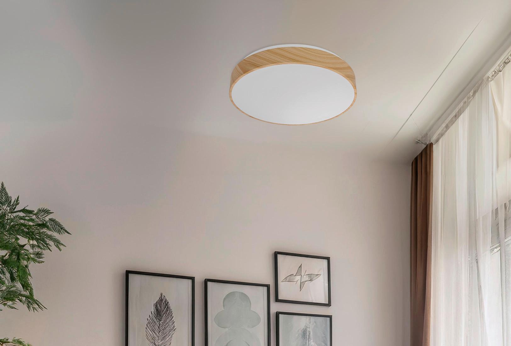 LED-Deckenleuchte 14-33965 Figaro - Eichefarben, Natur, Kunststoff/Metall (38/38/9cm)