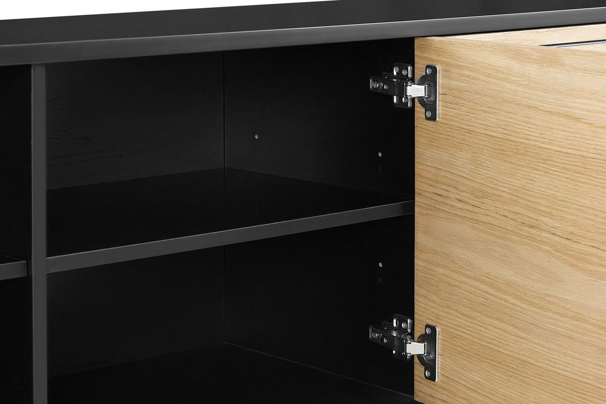Sideboard Schwarz, Eichefarben B: 160cm - Eichefarben/Schwarz, Design, Holz/Holzwerkstoff (160/85/40cm) - Livetastic