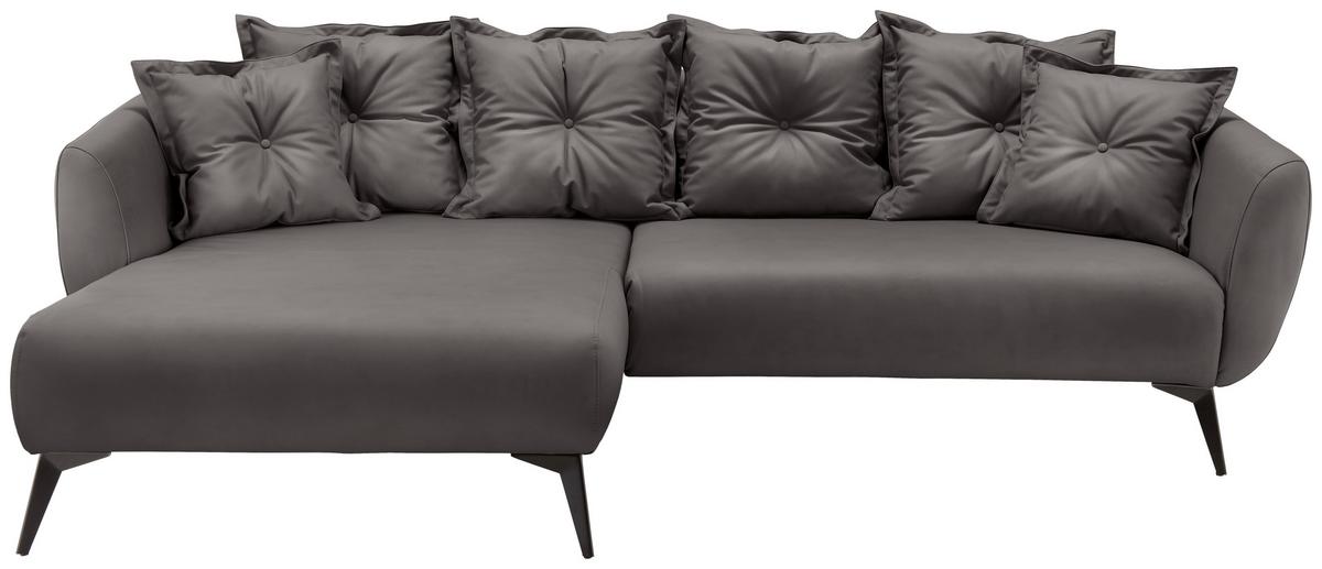 Ecksofa Baggio Anthrazit S: 162x277 Cm - Anthrazit/Schwarz, MODERN, Textil (162/277cm) - Livetastic