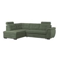 Ecksofa mit Schlaffunktion Falco new Grün 183x251 cm - Schwarz/Grün, KONVENTIONELL, Textil (183/251cm) - Ondega