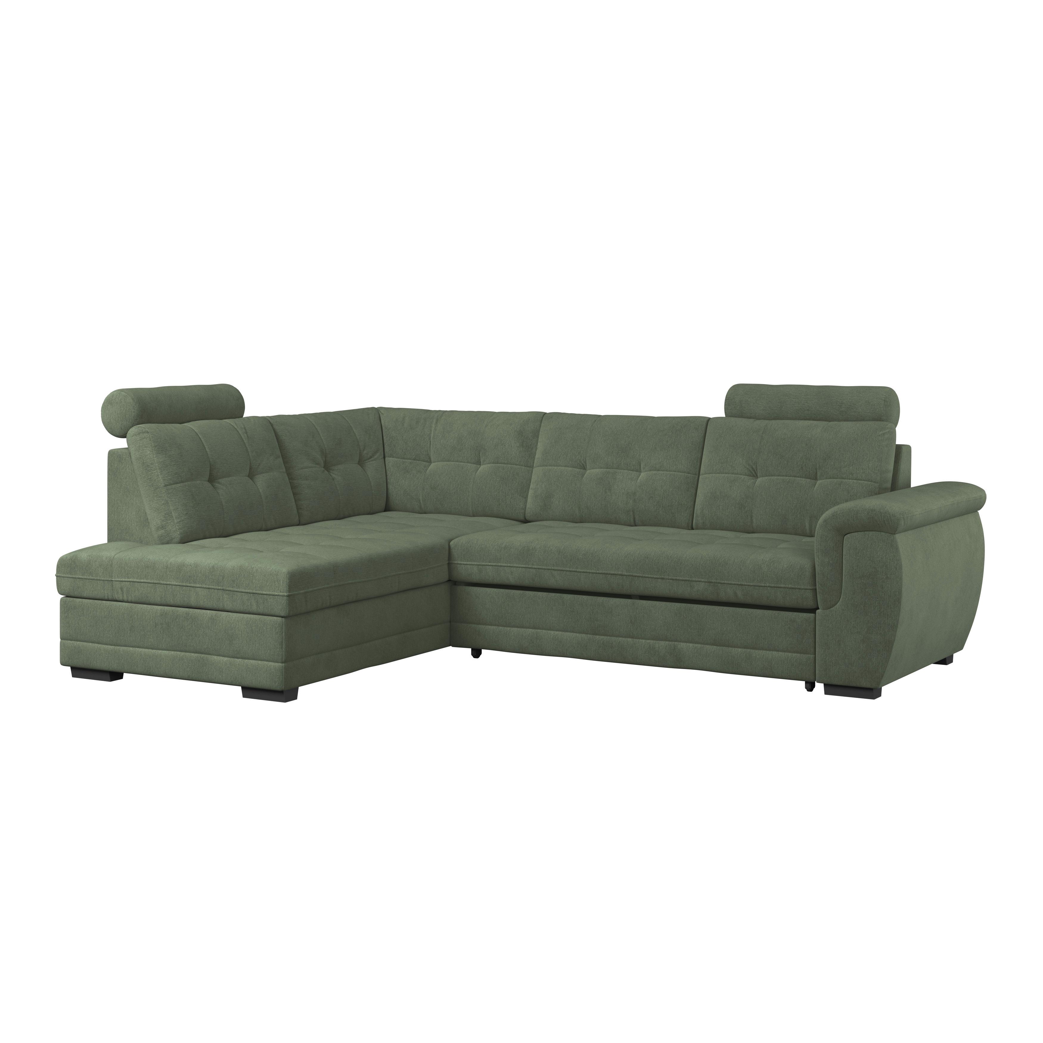 Ecksofa mit Schlaffunktion Falco new Grün 183x251 cm