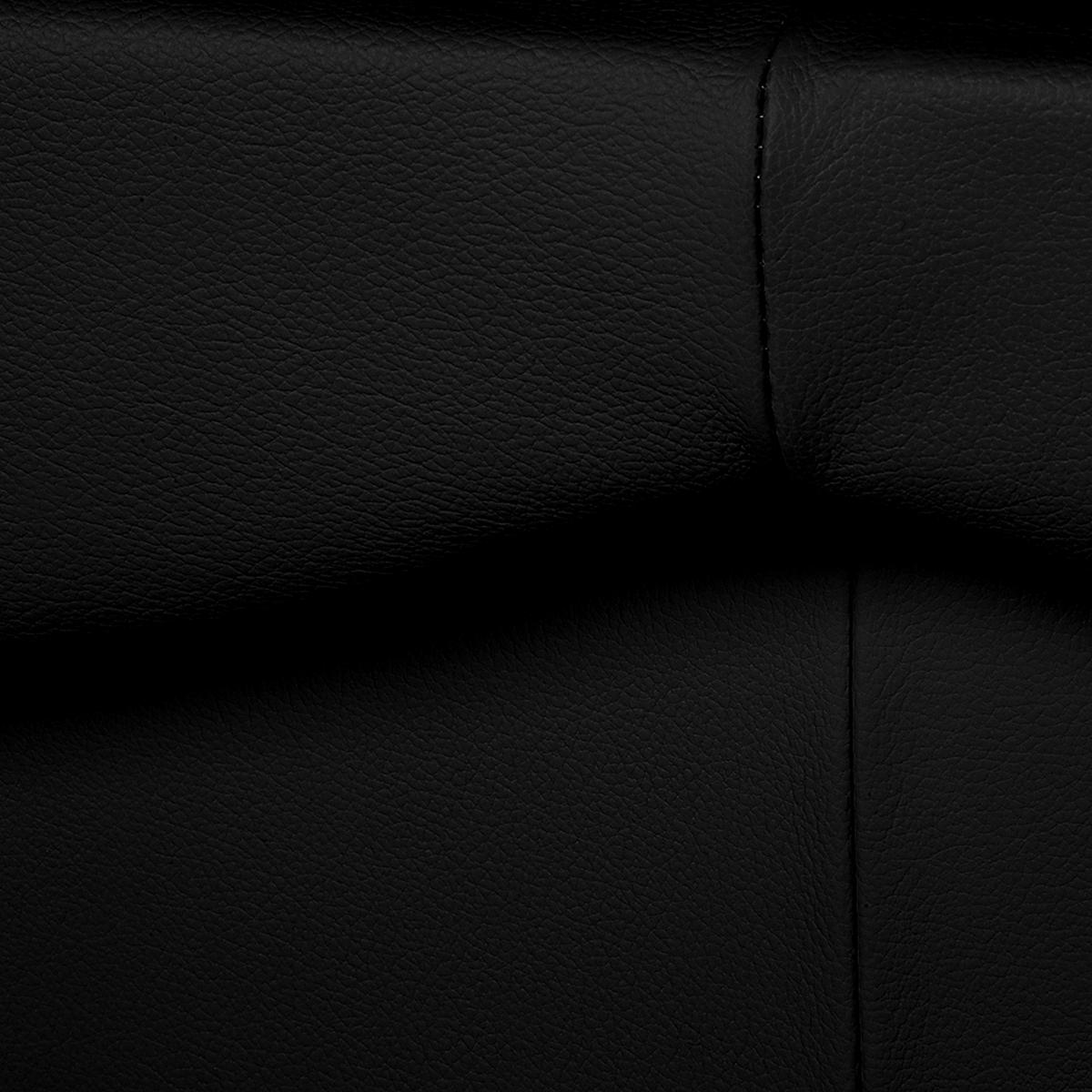 Schlafsofa Oslo Schwarz B: 205 cm - Schwarz, Design, Leder (205/92/85cm) - Livetastic