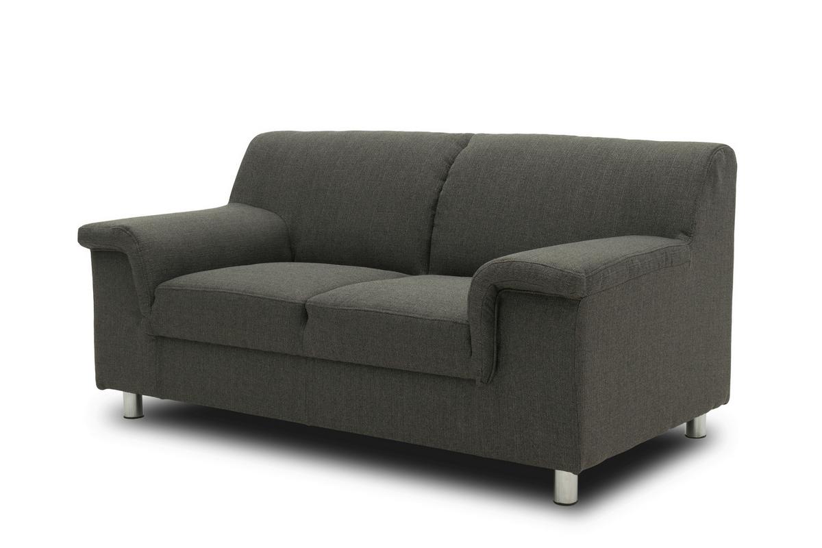 2-sitzer-sofa Jamie Rücken Echt Schlammfarben - Chromfarben/Schlammfarben, KONVENTIONELL, Textil (145/72/80cm) - MID.YOU