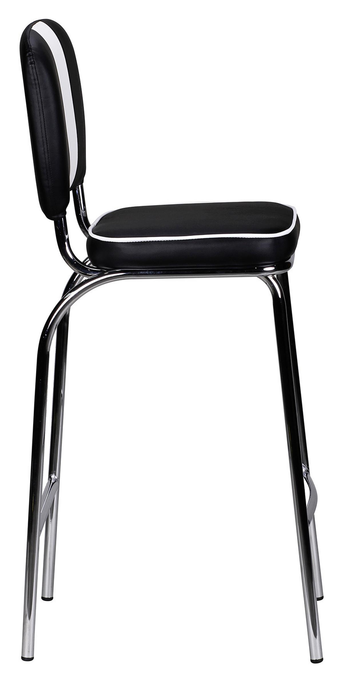 Barová židle AMERICAN DINER černobílá - bílá/černá, Moderní, kov/plast (40/110/38cm) - MID.YOU