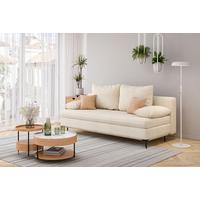 Schlafsofa Roksolana Beige B: 200cm - Beige/Schwarz, Design, Textil (200/75/100cm) - MID.YOU