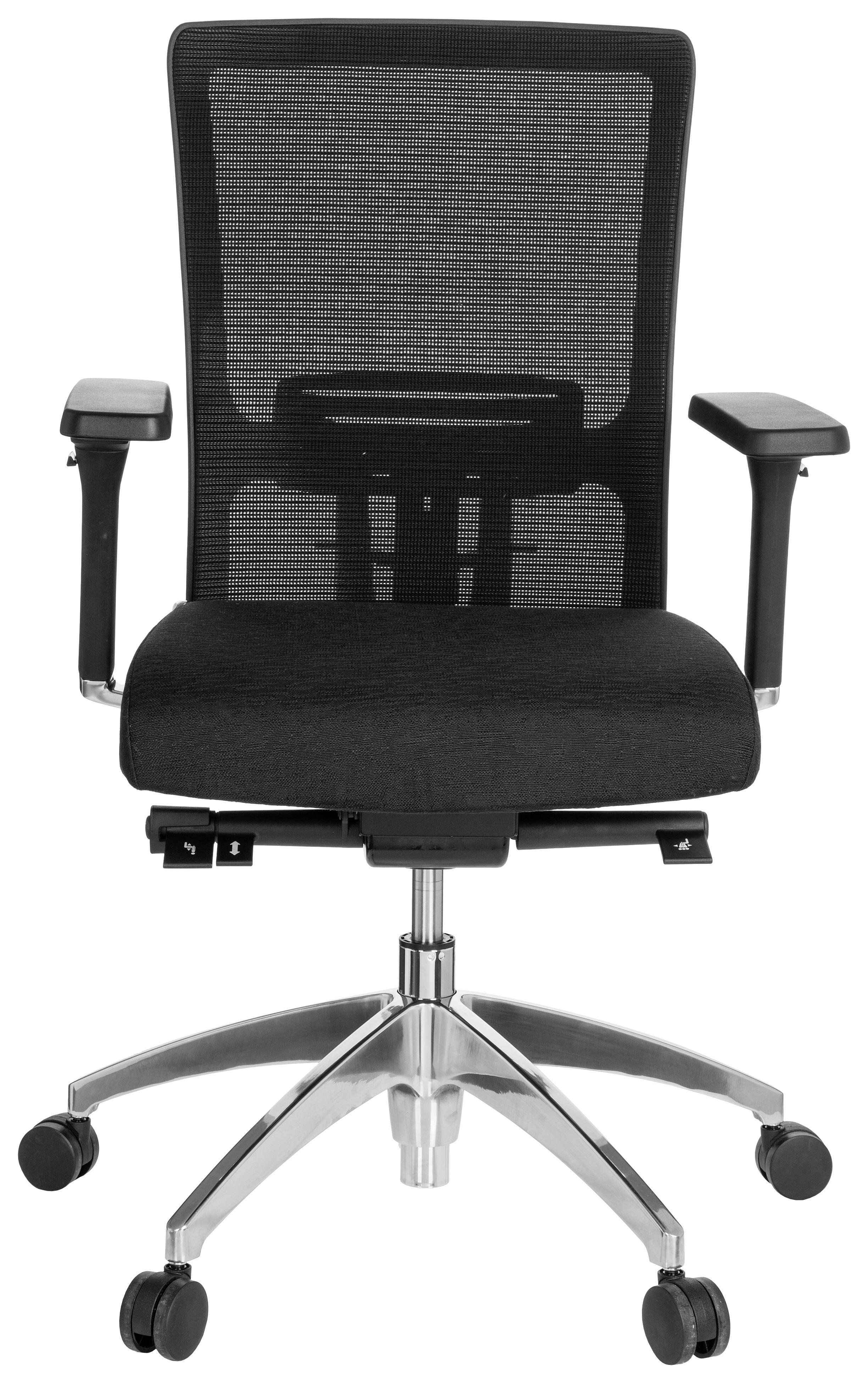 Drehstuhl Astra Base Schwarz - Alufarben/Schwarz, MODERN, Kunststoff/Textil (57/113/52cm) - MID.YOU