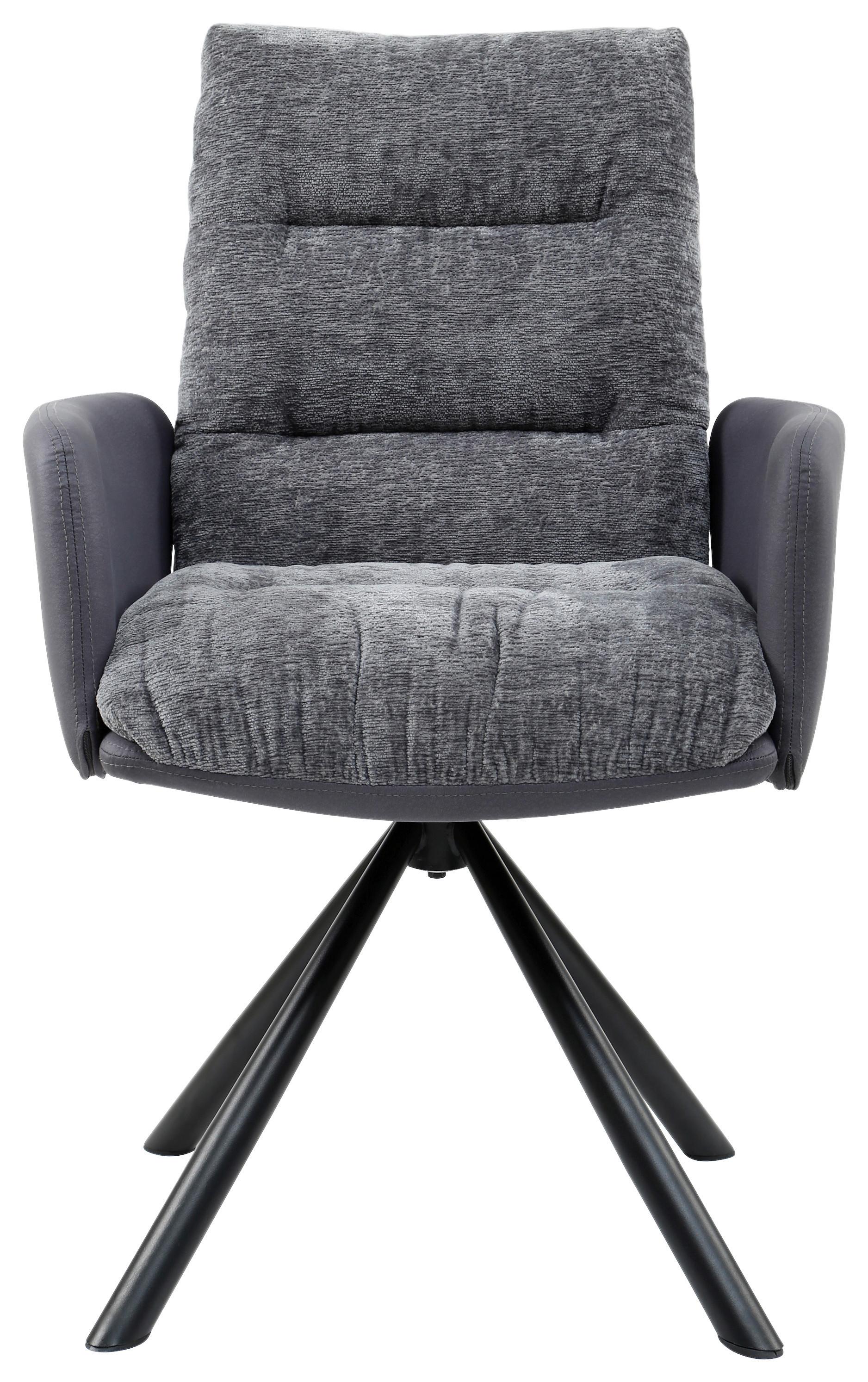 Armlehnstuhl Andreas Giga-S - Schwarz/Grau, KONVENTIONELL, Holz/Textil (60/93/65cm)