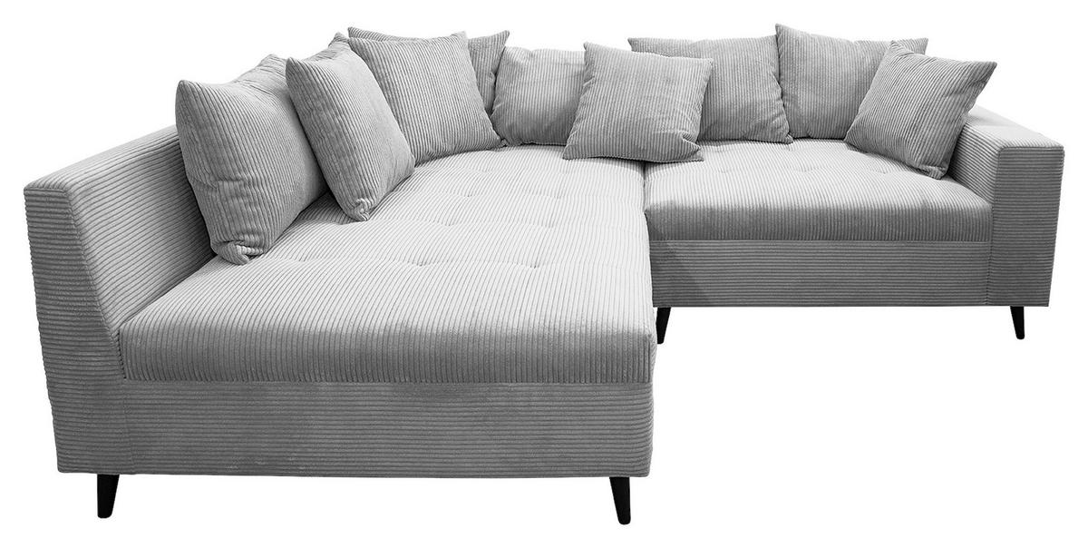 Ecksofa Pruno, Hellgrau S: 174x247 Cm - Hellgrau/Schwarz, Design, Textil (174/247cm) - MID.YOU