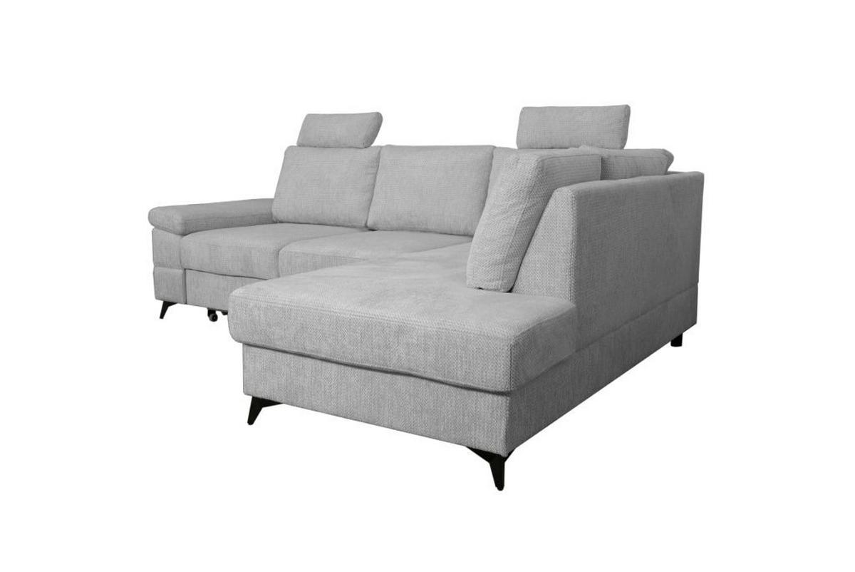 Rohová sedačka SARA L, pravá, sivočierna - čierna/sivá, Basics, kov/textil (250/189cm) - Ondega