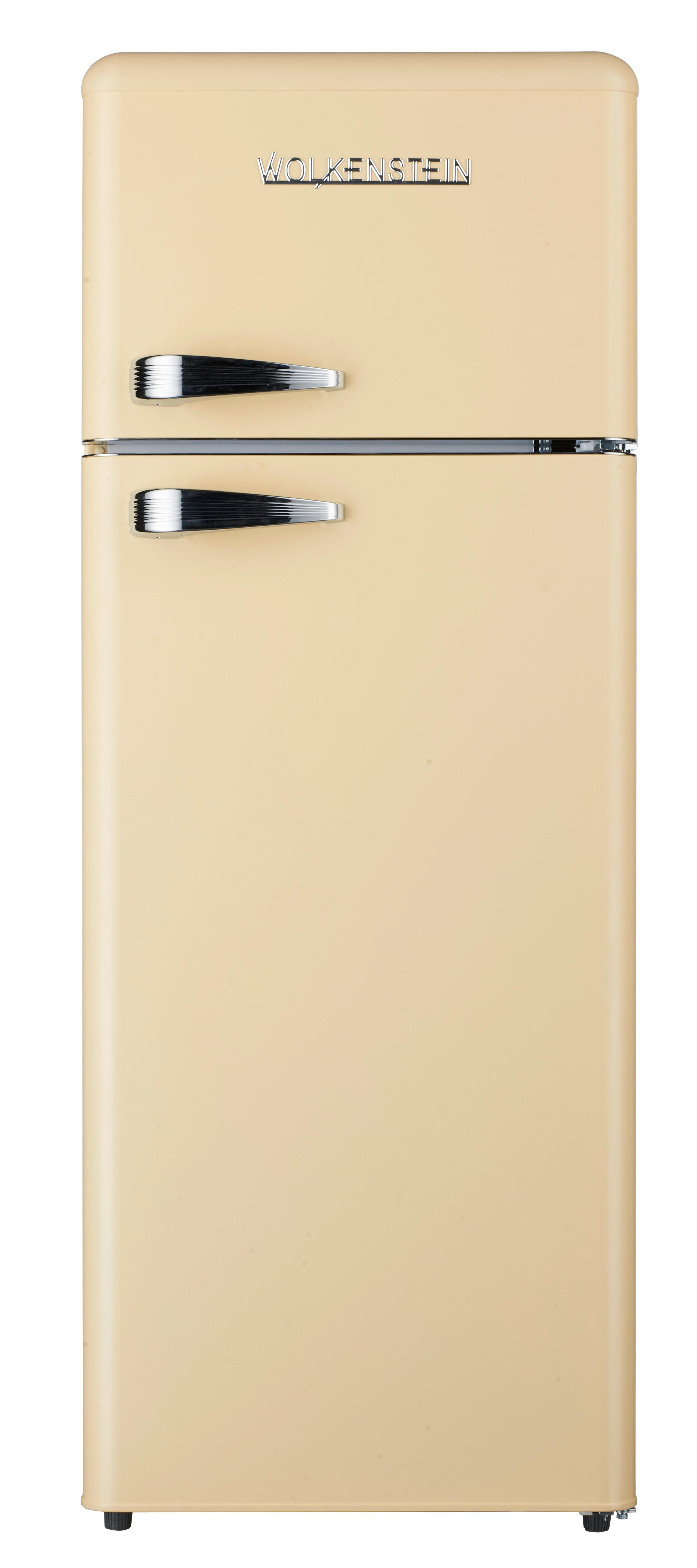Kühl-Gefrierkombination Cremefarben 39+172 L - Creme, Basics, Kunststoff/Metall (54,50/145,60/62,60cm)