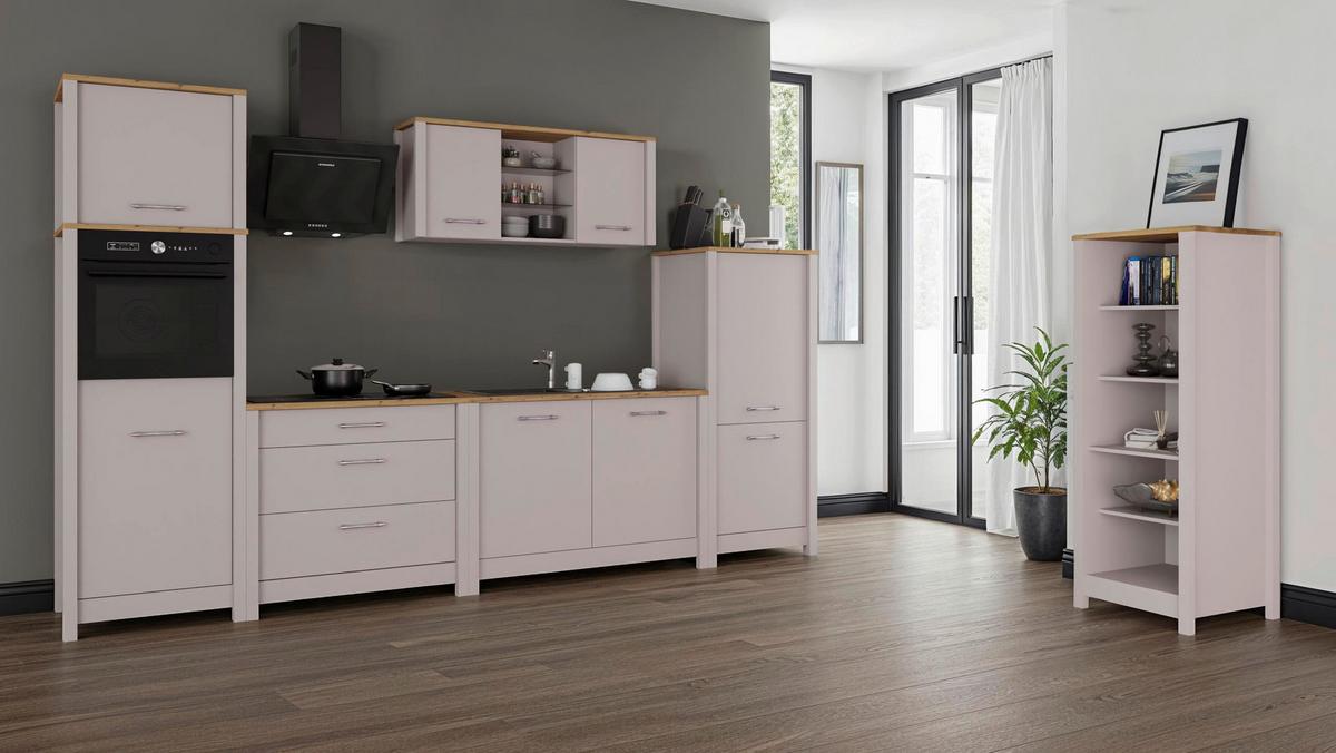 Küchenoberschrank Sardegna - Kaschmir/Eiche Artisan, ROMANTIK / LANDHAUS, Glas/Holzwerkstoff (130/57/33cm)