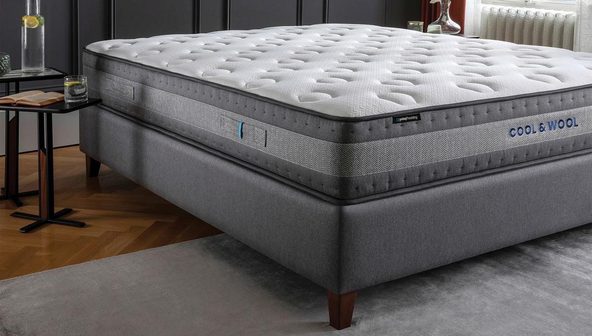 Taschenfederkernmatratze Grau/weiß, 90x200 Cm - Weiß/Grau, Basics, Textil (90/200cm) - Yatas