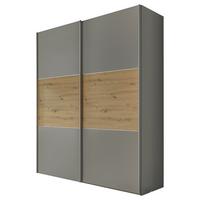 Schwebetürenschrank 167cm Includo Grau/artisan Eiche - Eiche Artisan/Grau, Design (167/222/68cm) - MID.YOU