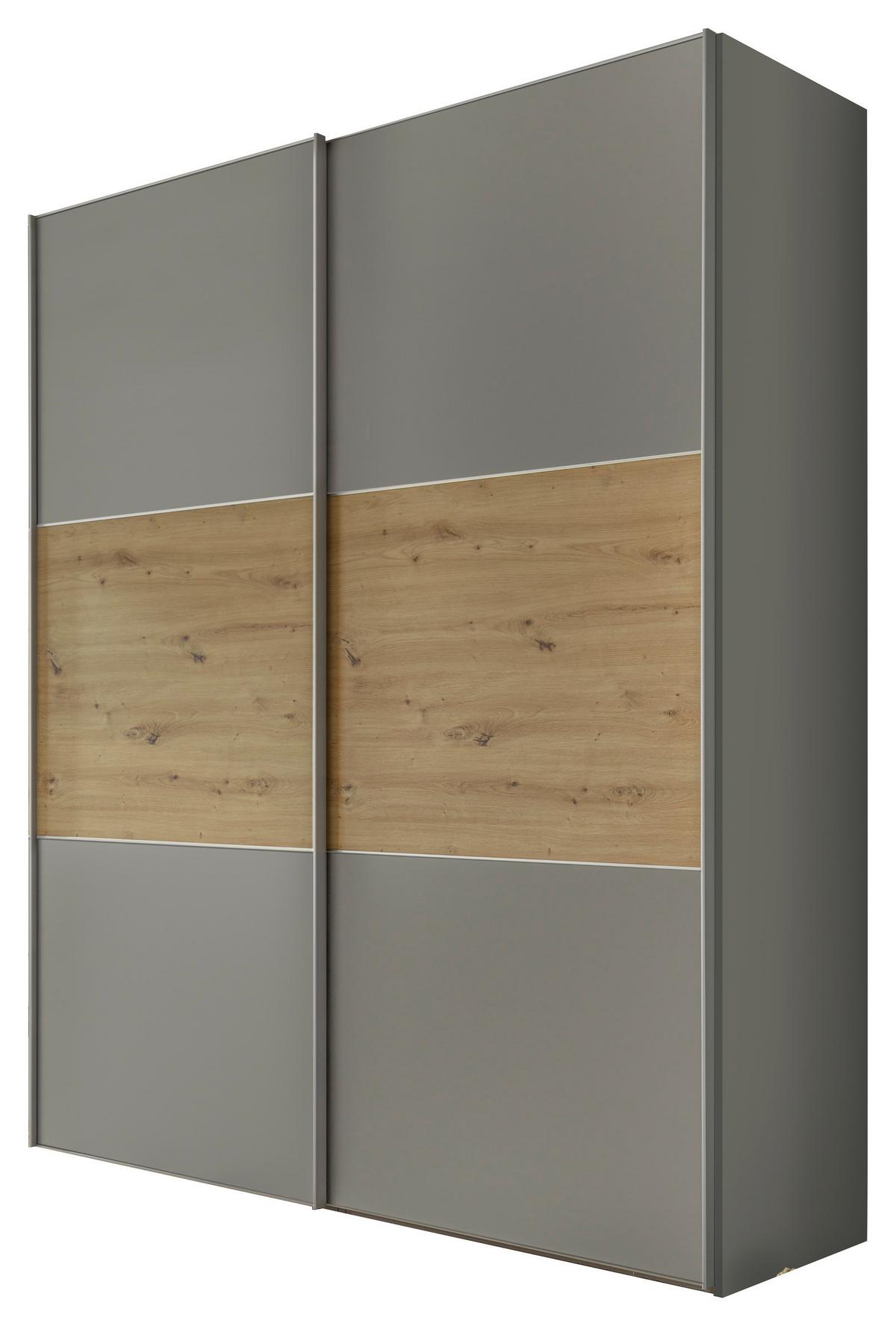 Schwebetürenschrank 167cm Includo Grau/artisan Eiche - Eiche Artisan/Grau, Design (167/222/68cm) - MID.YOU