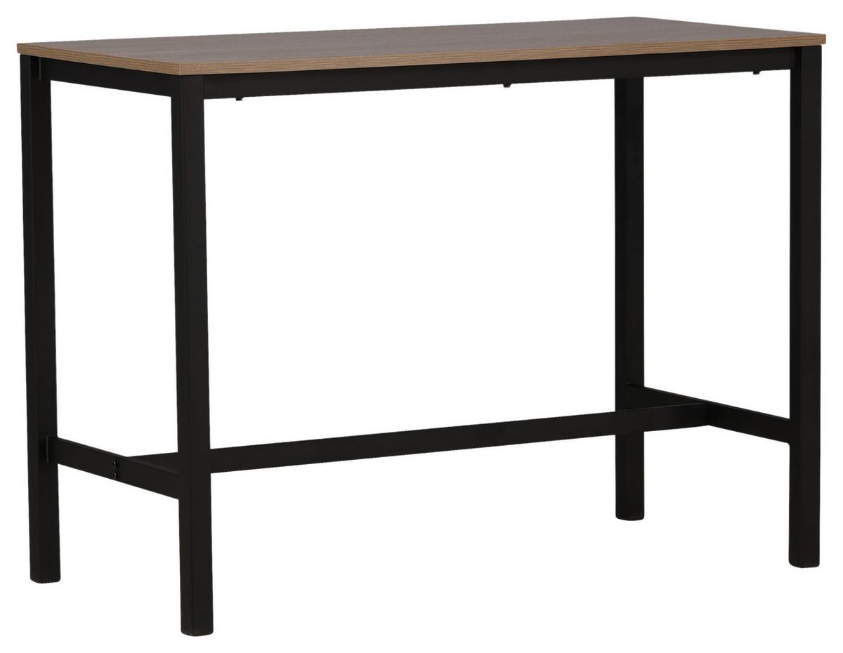 Bartisch Camden - Walnussfarben/Schwarz, Design, Holzwerkstoff/Metall (120/60/90cm) - Livetastic