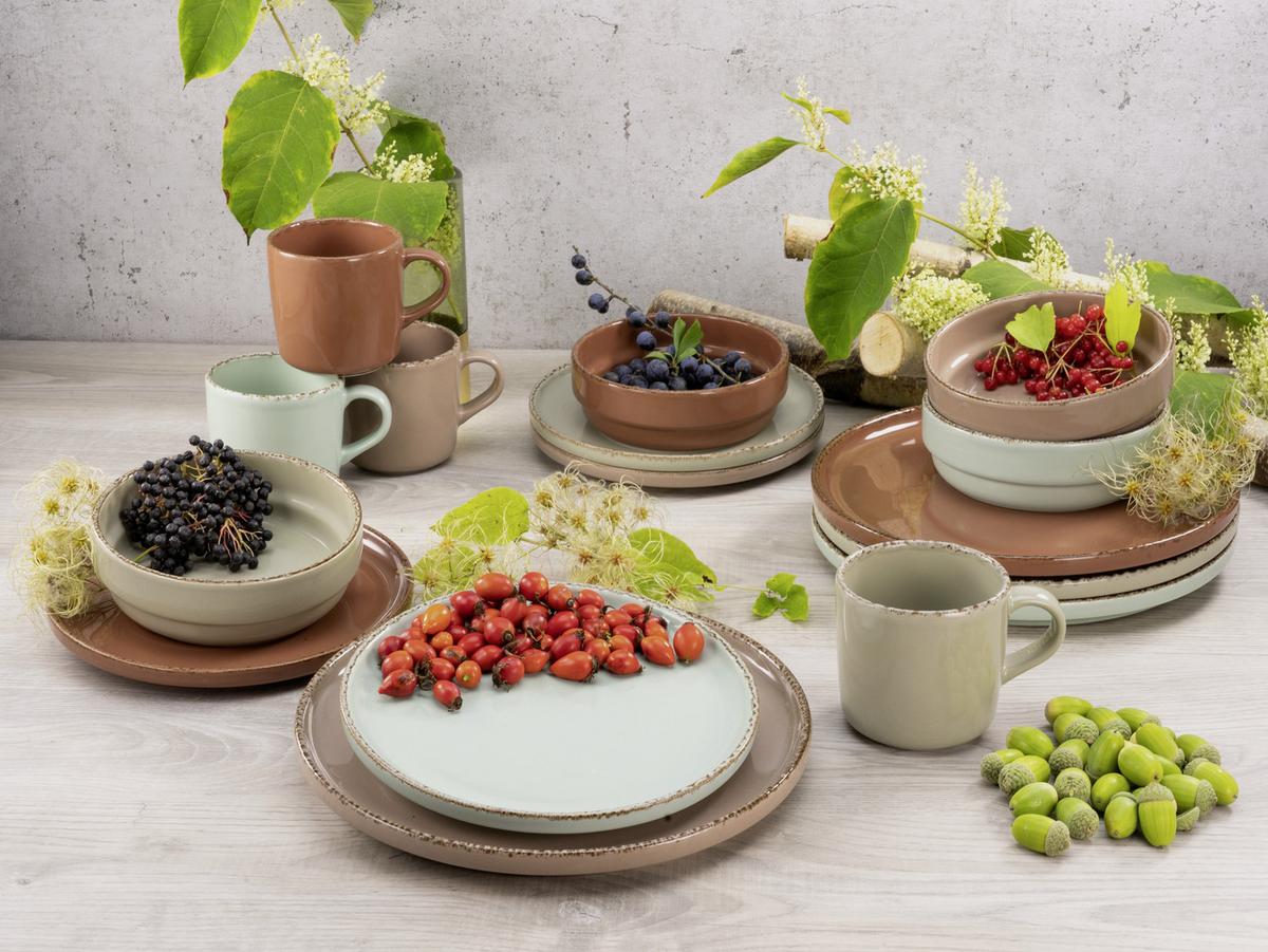 Kombiservice Keramik 4 Personen Geschirr Set - Multicolor, KONVENTIONELL, Keramik (40/32,5/33cm) - Creatable