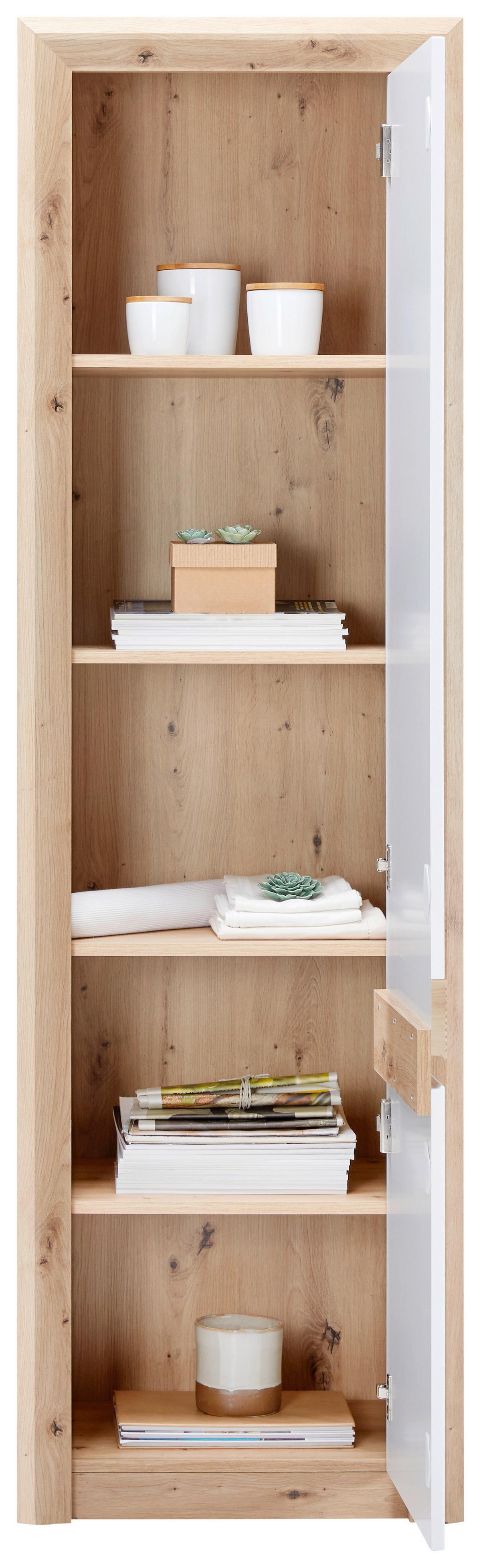 Mehrzweckschrank Kashmir Eiche Dekor/Weiß BxH 57x192 cm - Eichefarben/Weiß, MODERN, Holzwerkstoff (57/192/41cm) - James Wood