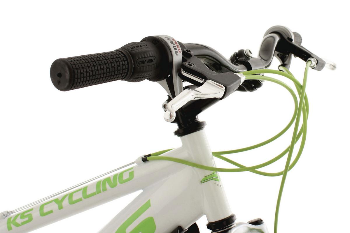 Mountainbike Fully 26 Zoll Bliss 21 Gänge - Weiß/Grün, Basics, Metall (180/70/80cm) - KS Cycling