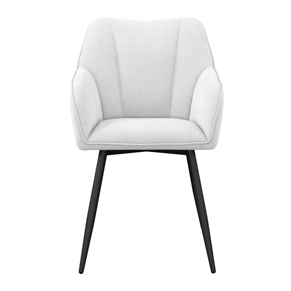 Armlehnstuhl Caro Beige Echtholz Beine - Beige/Schwarz, KONVENTIONELL, Holz/Textil (55/83/61cm) - Nedis SmartLife