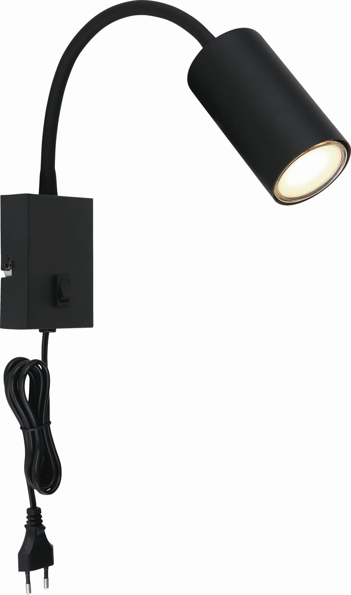 Wandleuchte Maia - Schwarz, MODERN, Metall (7/44cm) - Luca Bessoni