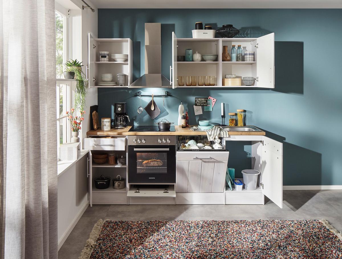 Küchenleerblock Anton Landhaus - Wildeiche/Lärchefarben, Basics, Holzwerkstoff (220cm) - Respekta