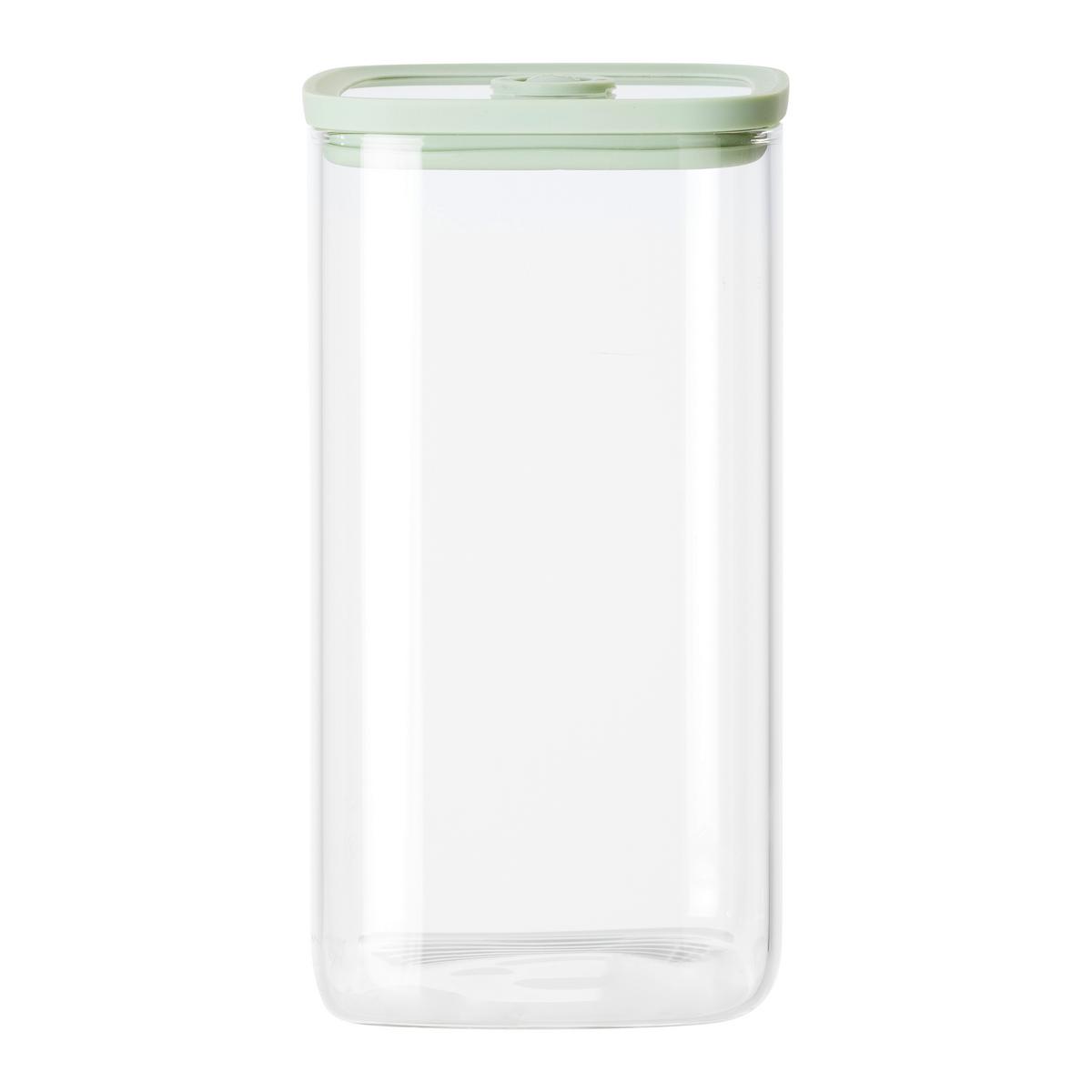 SKLENENÁ DÓZA NA POTRAVINY SELINA - CA. 1,5L - číra/zelená, Modern, plast/sklo (10,3/18,8/10,3cm) - Modern Living
