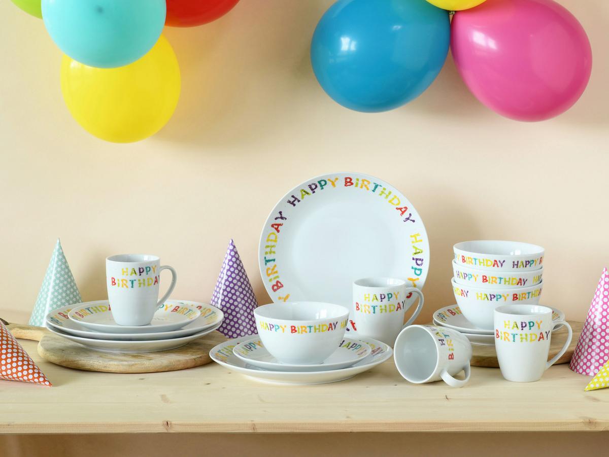 Kombiservice Happy Birthday Multicolor - Multicolor, Basics, Keramik - Creatable
