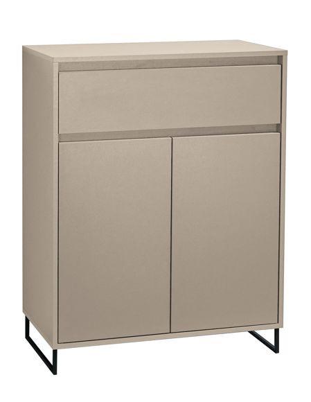 Komoda Cologne, barva kašmírová, š: 80 cm - černá/kašmírová, Design, kov/kompozitní dřevo (80/103/38cm)