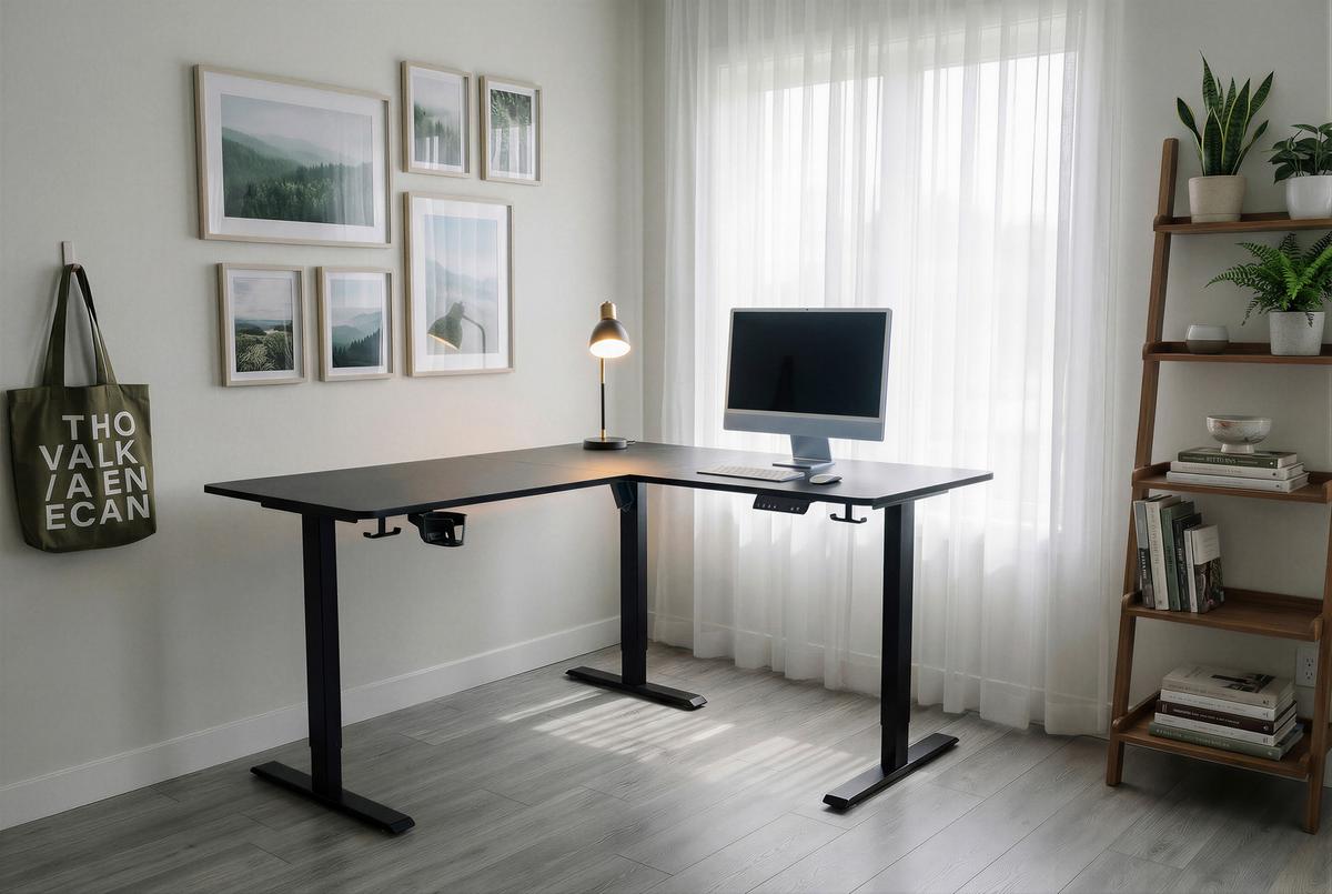 Eckschreibtisch Nimi Schwarz L: 160cm - Schwarz, MODERN, Holzwerkstoff/Kunststoff (160/140/72-117cm) - Livetastic