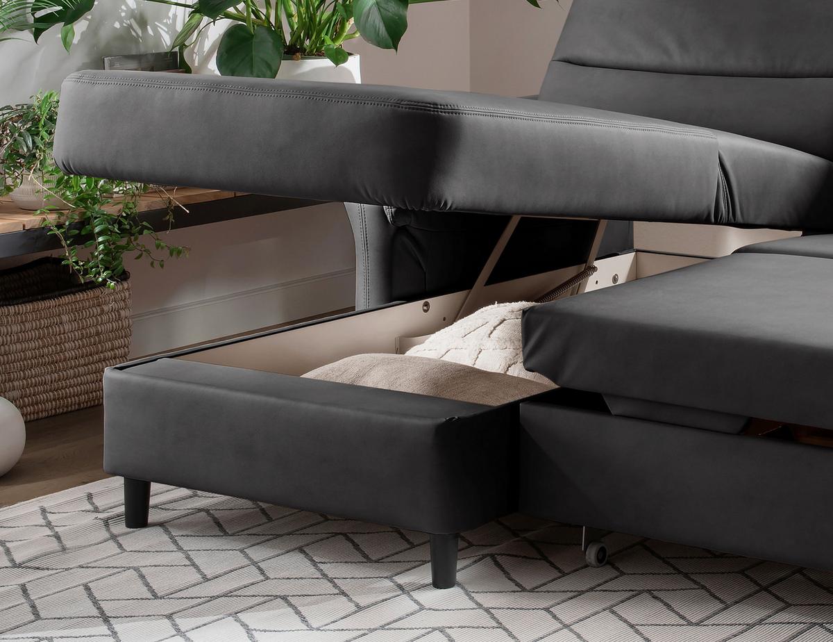 Ecksofa Cavoli, Schwarz S: 176x279 cm - Schwarz, MODERN, Textil (176/279cm) - Livetastic