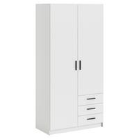Drehtürenschrank Sprint mit Schubladen 98,5cm Weiß - Weiß, Basics, Holzwerkstoff (98,5/200,4/49,8cm) - P & B