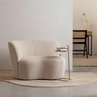 RÉCAMIERE Stone Creme B: 112cm - Creme/Schwarz, MODERN, Textil (112/73/80cm) - Livetastic