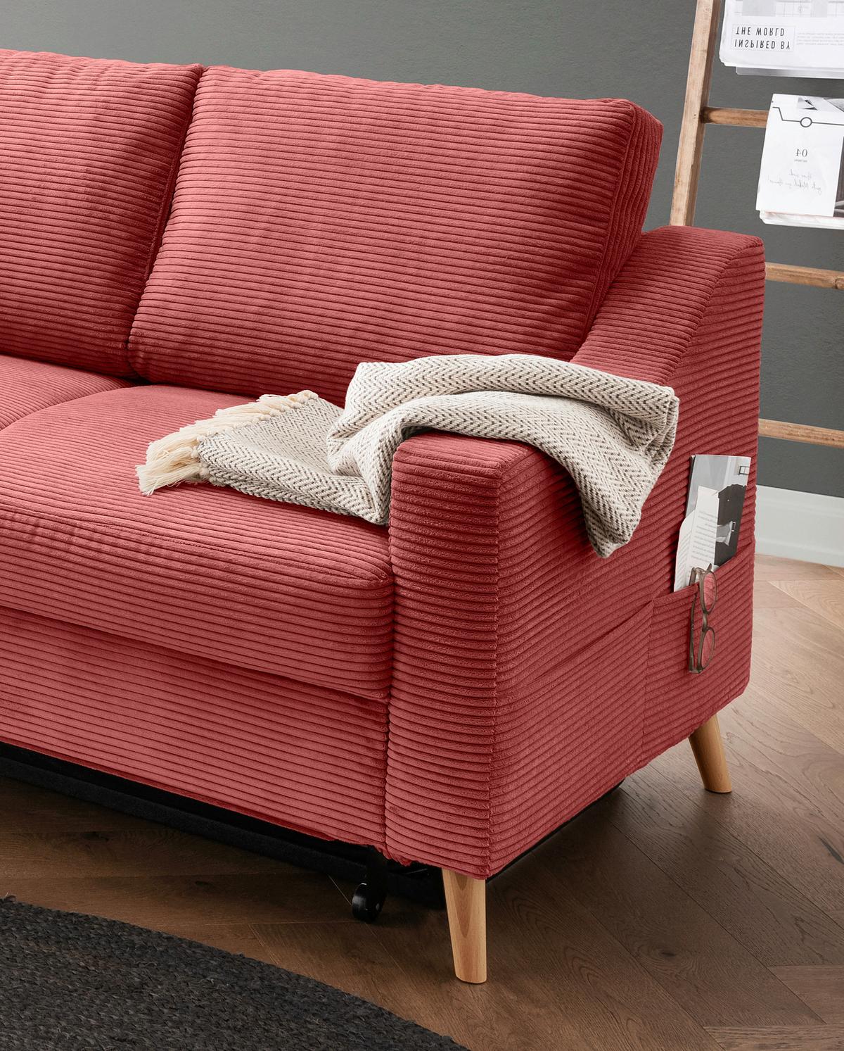 Ecksofa Valentina Koralle S: 200x230 Cm - Koralle/Naturfarben, MODERN, Textil (200/230cm) - Livetastic