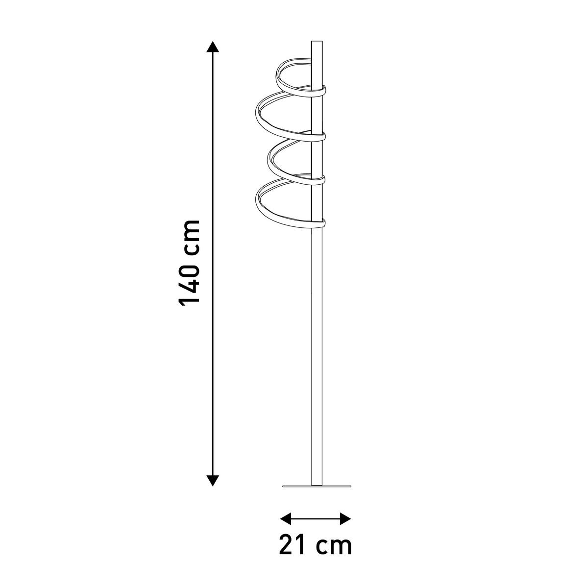 LED-Stehleuchte 2085658 - Goldfarben/Schwarz, Design, Kunststoff/Metall (22/140cm) - Näve
