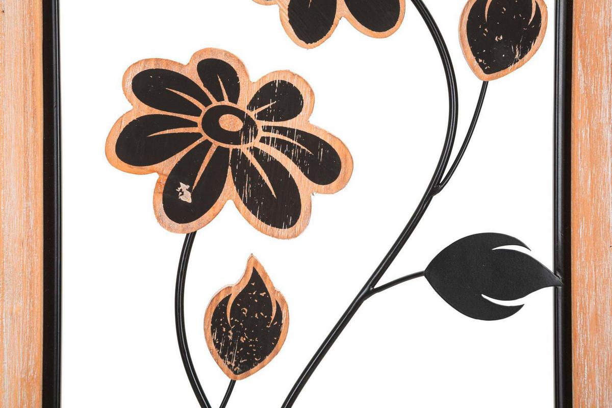 Wanddeko Girish Schwarz Braun B: 60 Cm - Schwarz/Braun, Basics, Holzwerkstoff/Metall (60/30/2.5cm)