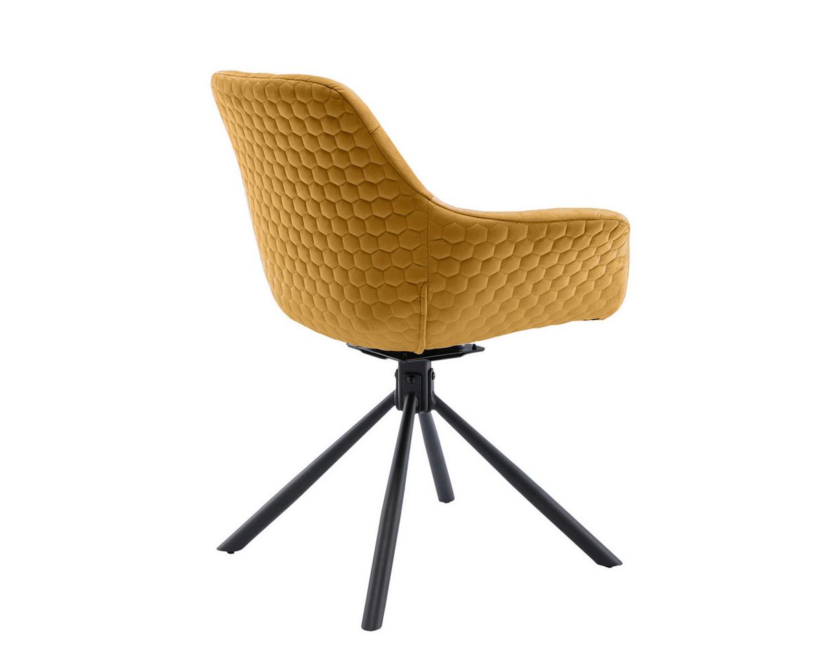 Armlehnstuhl Senfgelb B: 64 Cm - Senfgelb/Schwarz, MODERN, Textil/Metall (64/82/63cm) - Livetastic