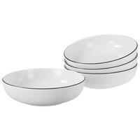 Schüsselset Porzellan Schwarz Weiß - Schwarz/Weiß, Design, Keramik - Creatable