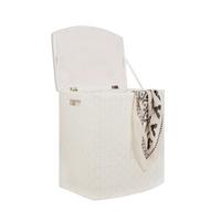 Wäschetonne Ghada L Weiß LxBxH: 49,5x37x56 cm - Weiß, KONVENTIONELL, Textil (49,5/37/56cm) - Luca Bessoni
