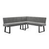 Eckbank Grau Eisen/Polyester Leinenoptik Terri 190x150 cm - Schwarz/Grau, MODERN, Textil/Metall (190/150cm) - MID.YOU