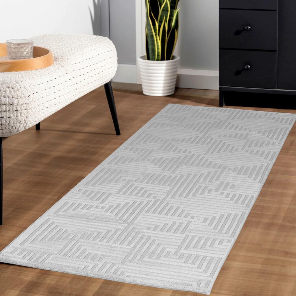 Läufer Sahara - Silberfarben, Design, Textil (80/250cm) - Novel