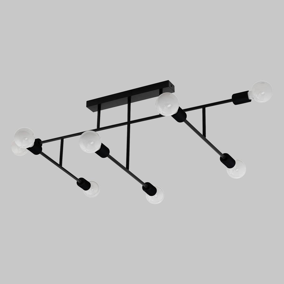 Deckenleuchte Belsiana L: 118 Cm 8-Flammig Drehbar - Schwarz, MODERN, Metall (118/51/35cm)